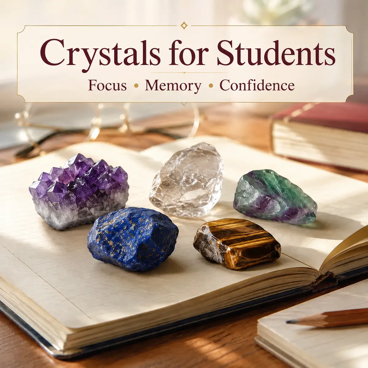 Crystals for student focus memory and confidence