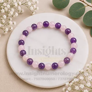 Amethyst and Rose Quartz Love and Healing Bracelet