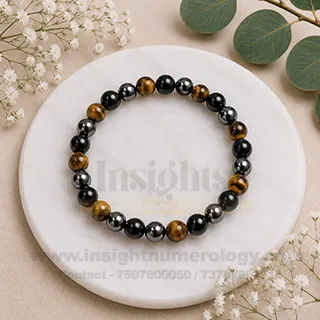 Tiger Eye Black Obsidian and Hematite Triple Protection Bracelet