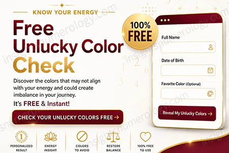 Free unlucky colour calculator by date of birth